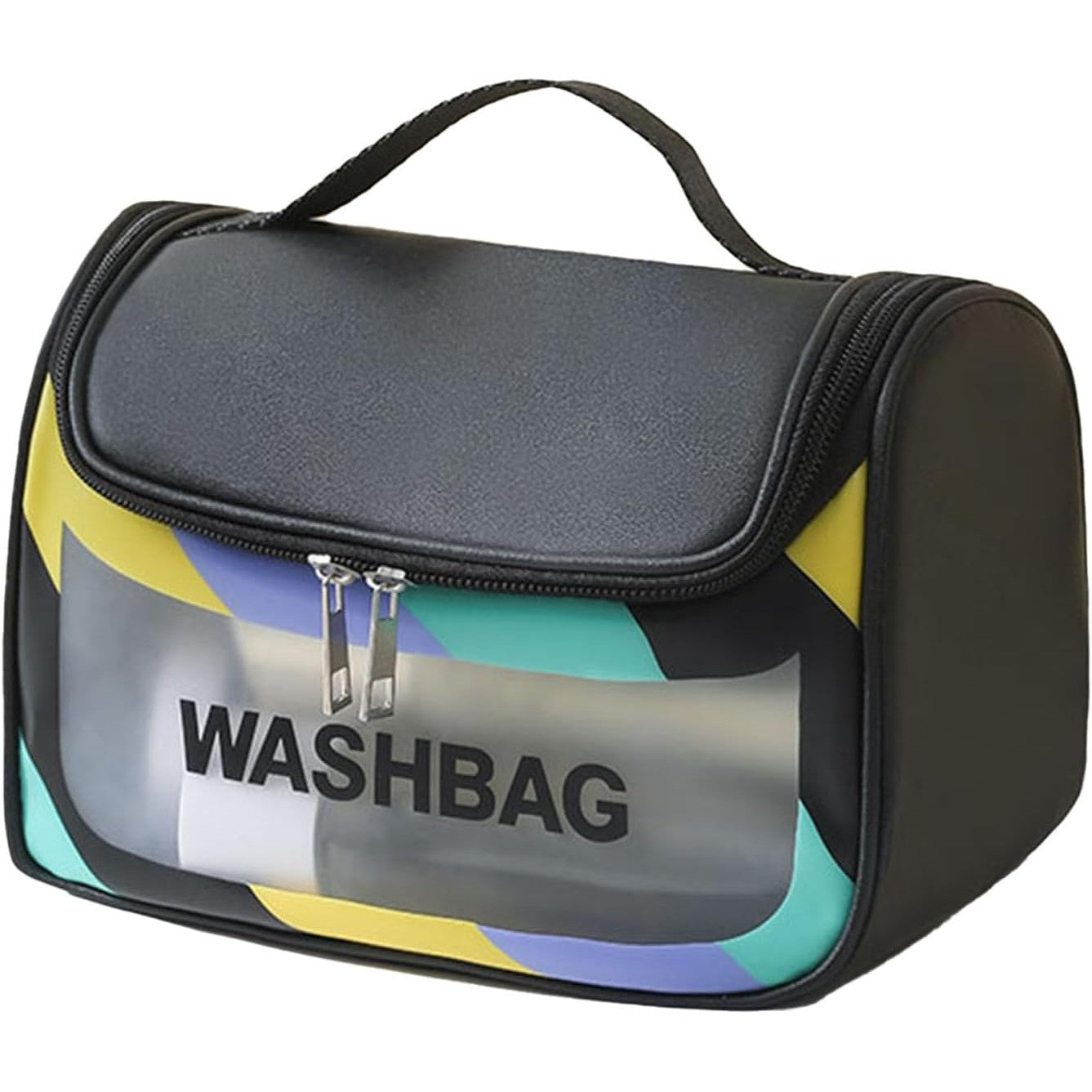 Geanta Cosmetice de Voiaj Flippy, Impermeabila, Translucida Mata, 22 x 16 x 14 cm, Negru-0