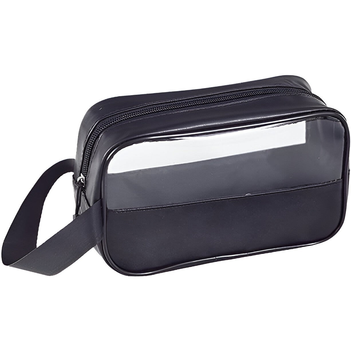 Geanta Cosmetice, Flippy, pentru Voiaj sau Organizare, Material PVC- Textil, Impermeabila, Portabila,22 x 12 x 8 cm, Negru-2