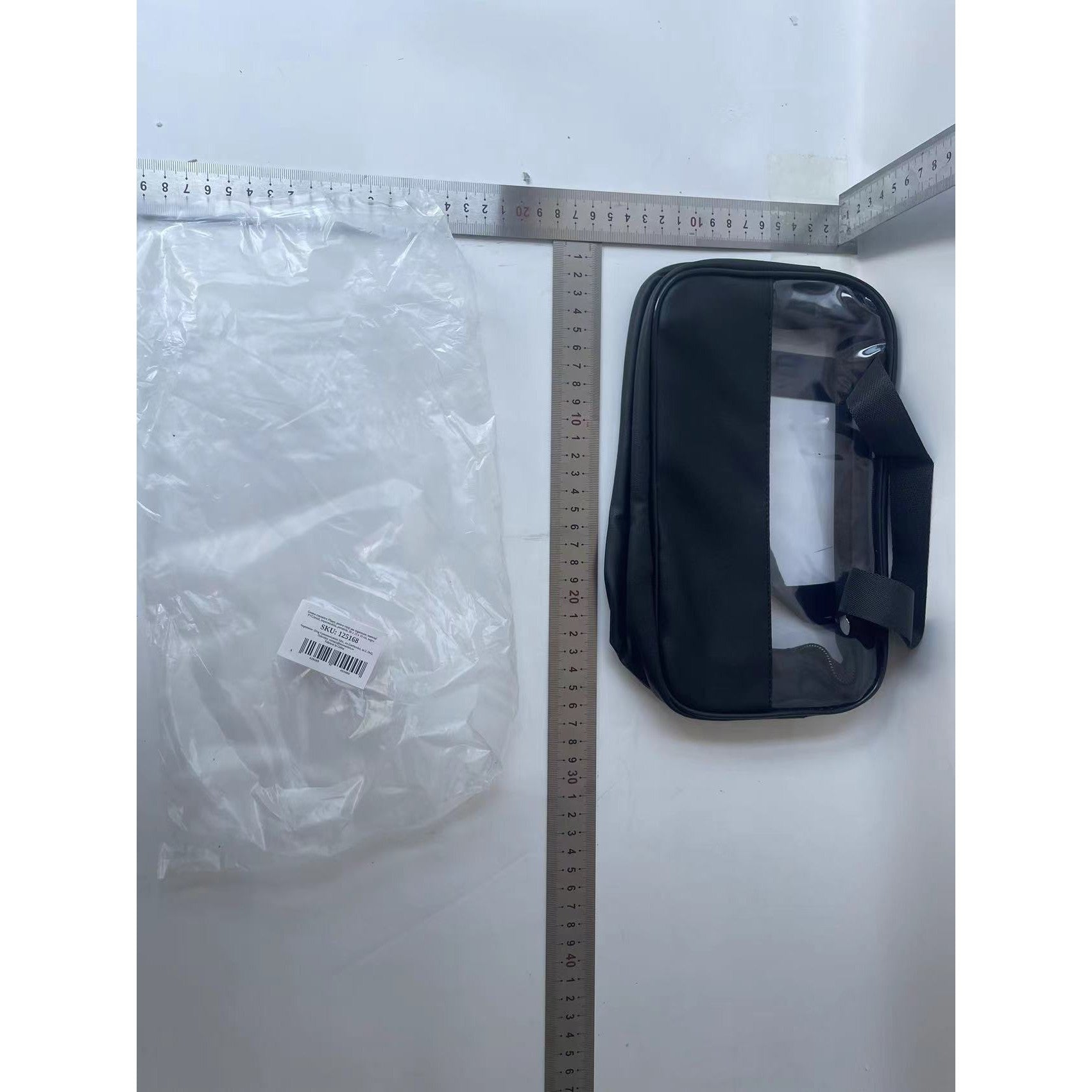 Geanta cosmetice Flippy, pentru voiaj sau organizare, material PVC/textil, impermeabila, portabila, 26 x 15 x 10 cm, negru-8