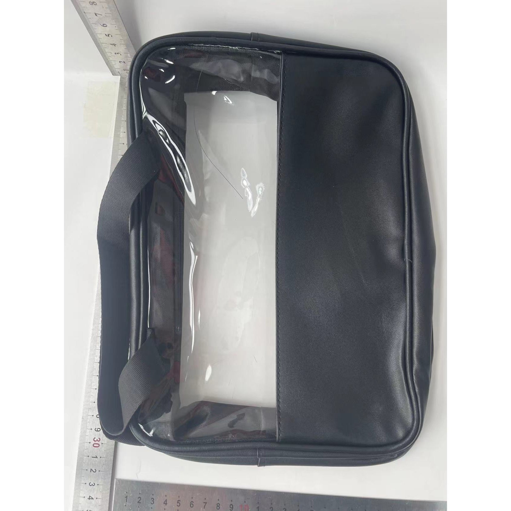 Geanta cosmetice Flippy, pentru voiaj sau organizare, material PVC/textil, impermeabila, portabila, 30X21X12 cm, negru-6