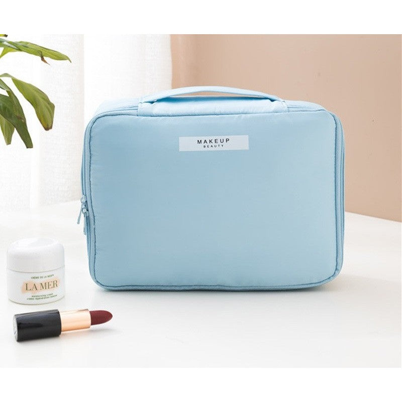 Geanta de Calatorie, Flippy, pentru Cosmetice si Articole de Toaleta, Material Impermeabil, 2 in 1, Portfard Interior Detasabil, 23 x 16 x 8 cm, Albastru-2