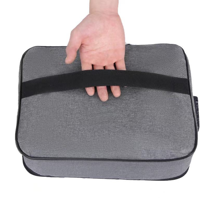 Geanta Flippy pentru Depozitare Acte si Documente, Facturi, Carduri, cu Cod de Securitate, 2 Compartimente, Impermeabila, 37 x 10.5 x 27 cm, Gri-10