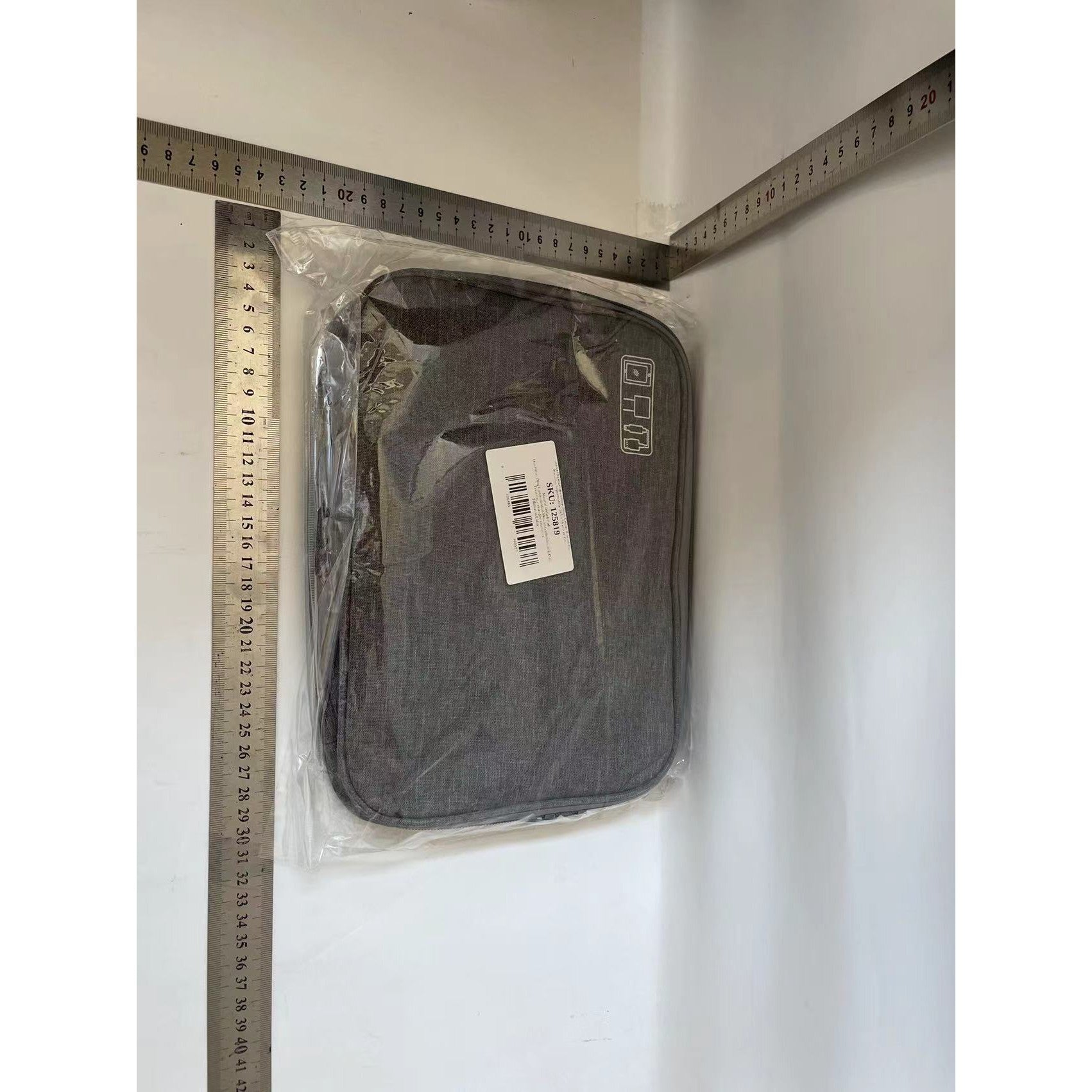 Geanta Organizatoare Flippy, Pentru Cabluri si Accesorii, Portabila, Impermeabila, 24,5 x 18 x10cm, Gri-9