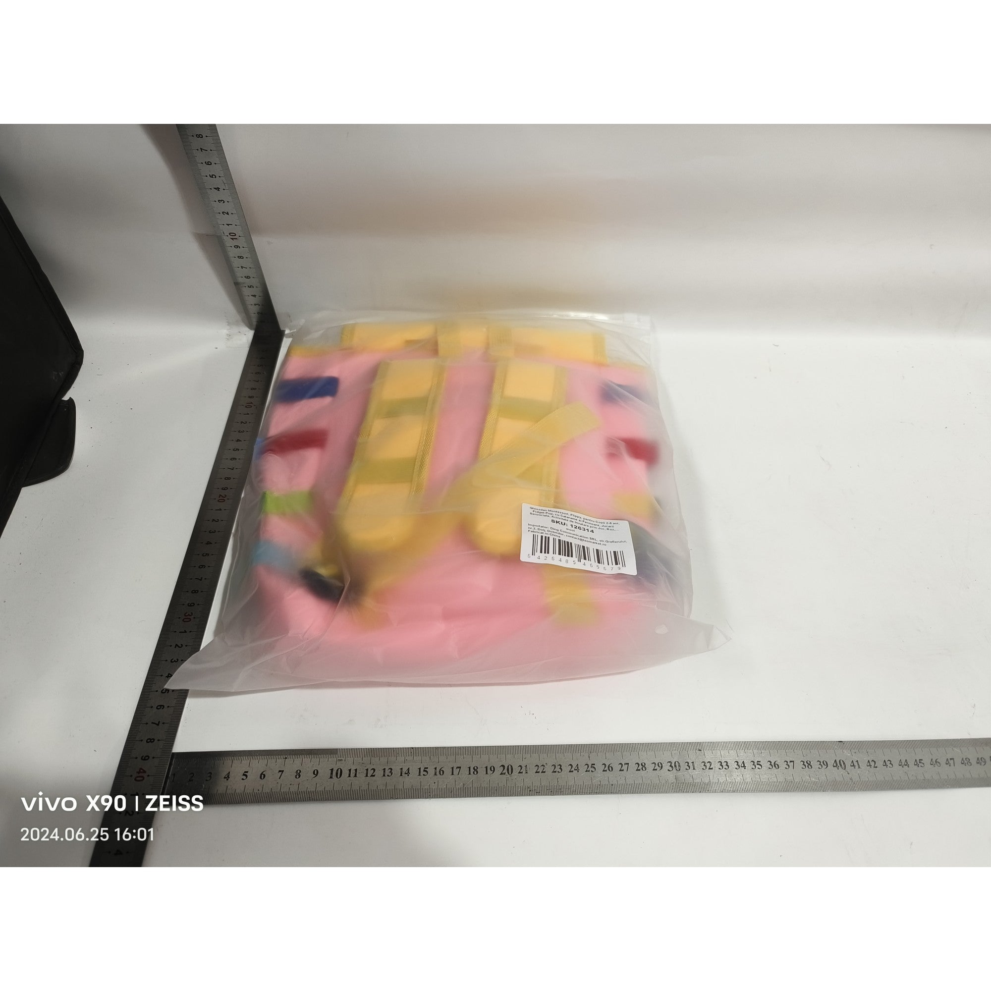 Ghiozdan Montessori, Flippy, pentru Copii 2-6 ani, Fidget Pop, cu Catarame si Fermoare, Jucarii Senzoriale, Activitate de Invatare prin Joc, Roz, 0.25 kg, 28x10x23 cm-5