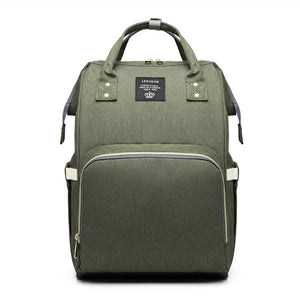 Rucsac Multifunctional pentru Mamici, Flippy, din Panza Oxford, Compartimentare Multipla, Impermeabil, 43 x 18 x 26 cm, Verde Army-0