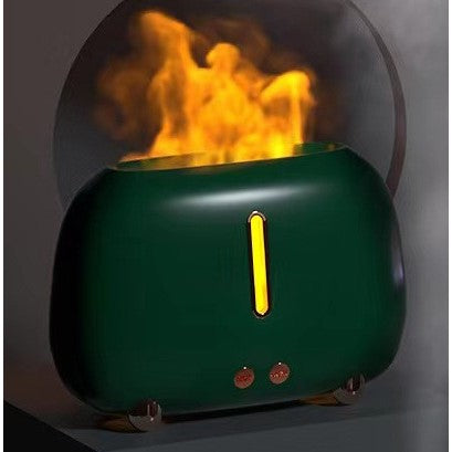 Umidificator de tip flacara, Flippy, cu aromaterapie, 7 culori, 250 ml, verde-2