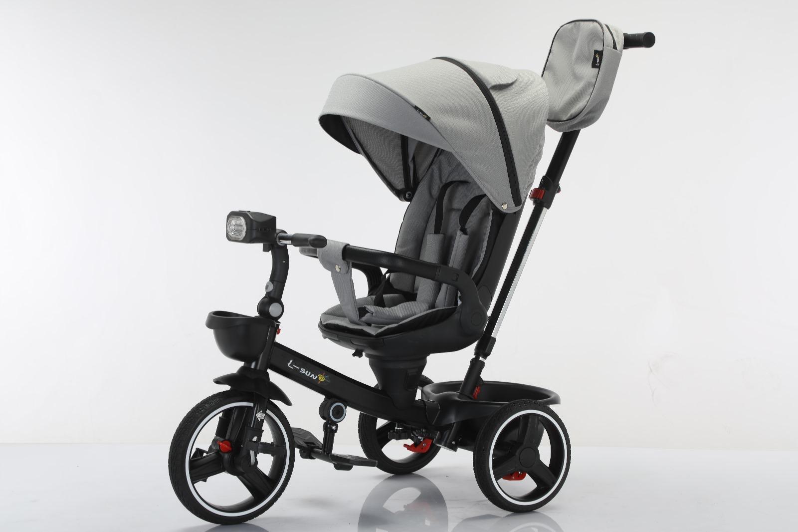 Tricicleta reversibila, evolutiva, cu pozitie de somn, roata cauciuc, cu lumini si muzica, SL06