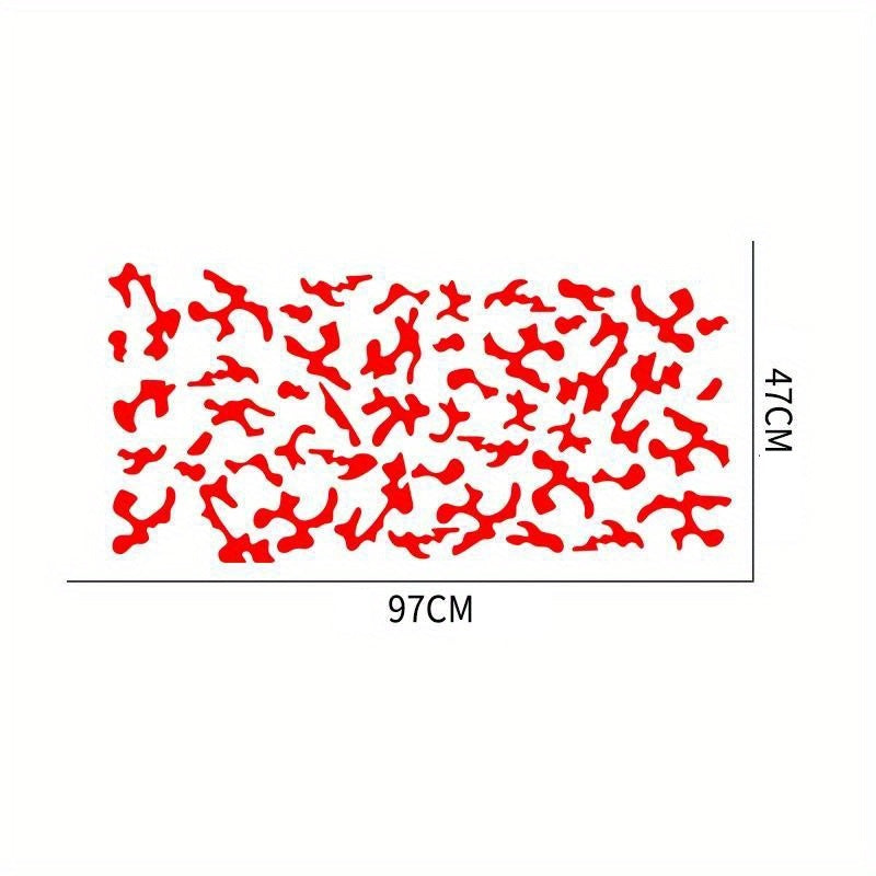 Set 2 stickere autoadezive Tuning in doua culori, model "Paint Stains", dimensiune 97 x 47 cm, culoare Negru + Rosu-5