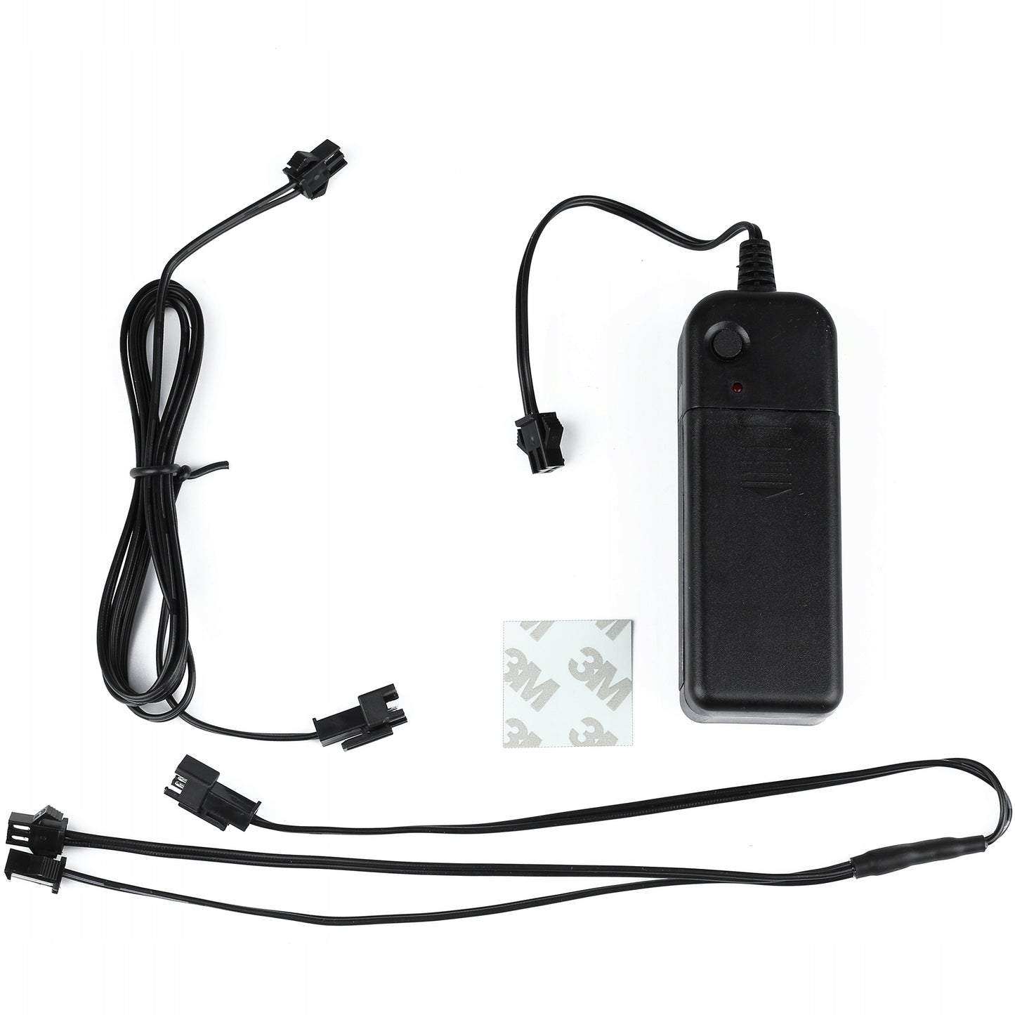 Set 2 benzi LED pentru iluminare casca moto, culoare alba, telecomanda cu fir, alimentare baterii-3
