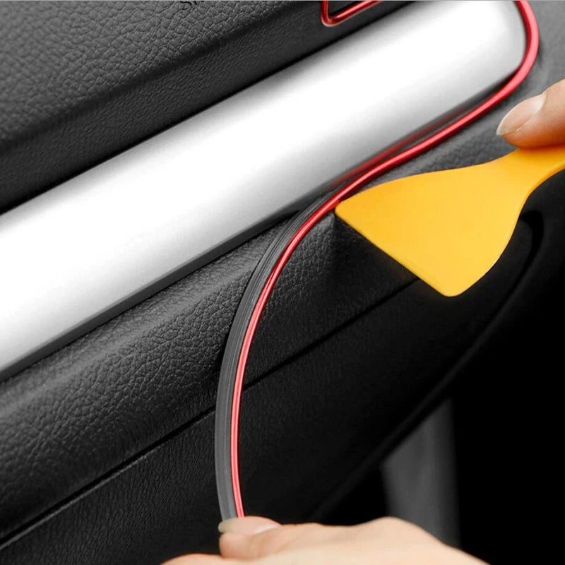 Banda decor interior crom TUNING, 5m, ARGINTIU-2