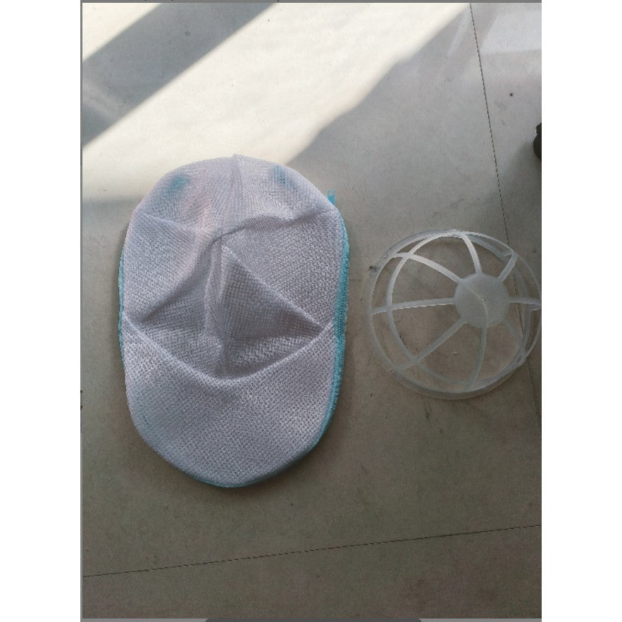 Geantă de curățare a pălăriei, geantă de rufe, mașină de spălat anti-deformare de uz casnic, Flippy, geantă specială de curățare, cu fermoar albastru, de dimensiuni mari 25x34cm, include suport pentru pălării-0