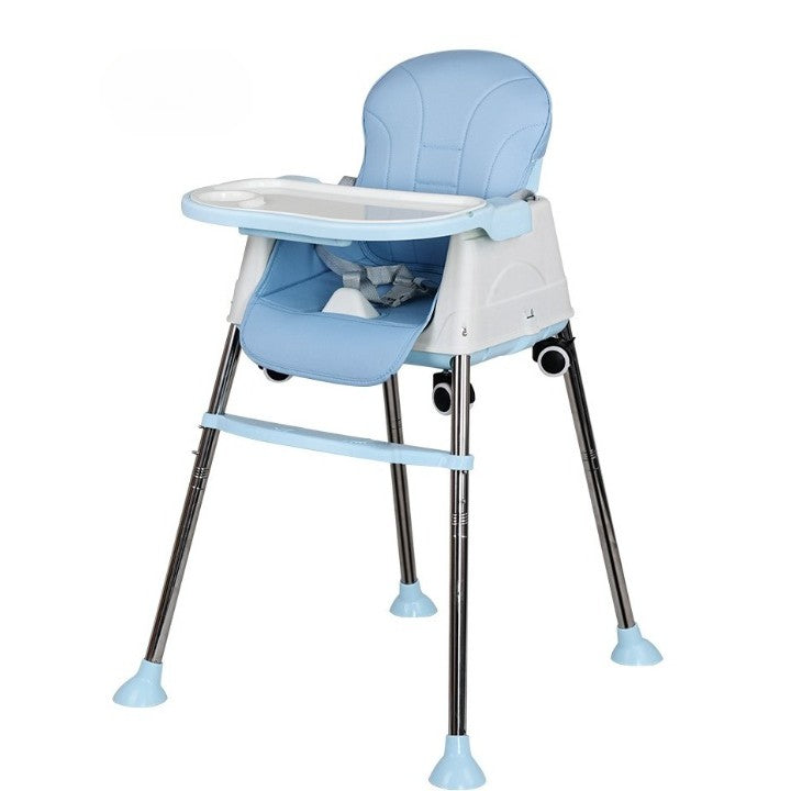 Scaun de Masa Pliabil 3in1, Flippy, Reglabil, Multifunctional, 3 Pozitii, Masuta si Husa Detasabile, Roti, Centura de Siguranta, Ajustare Inaltime, Albastru-2