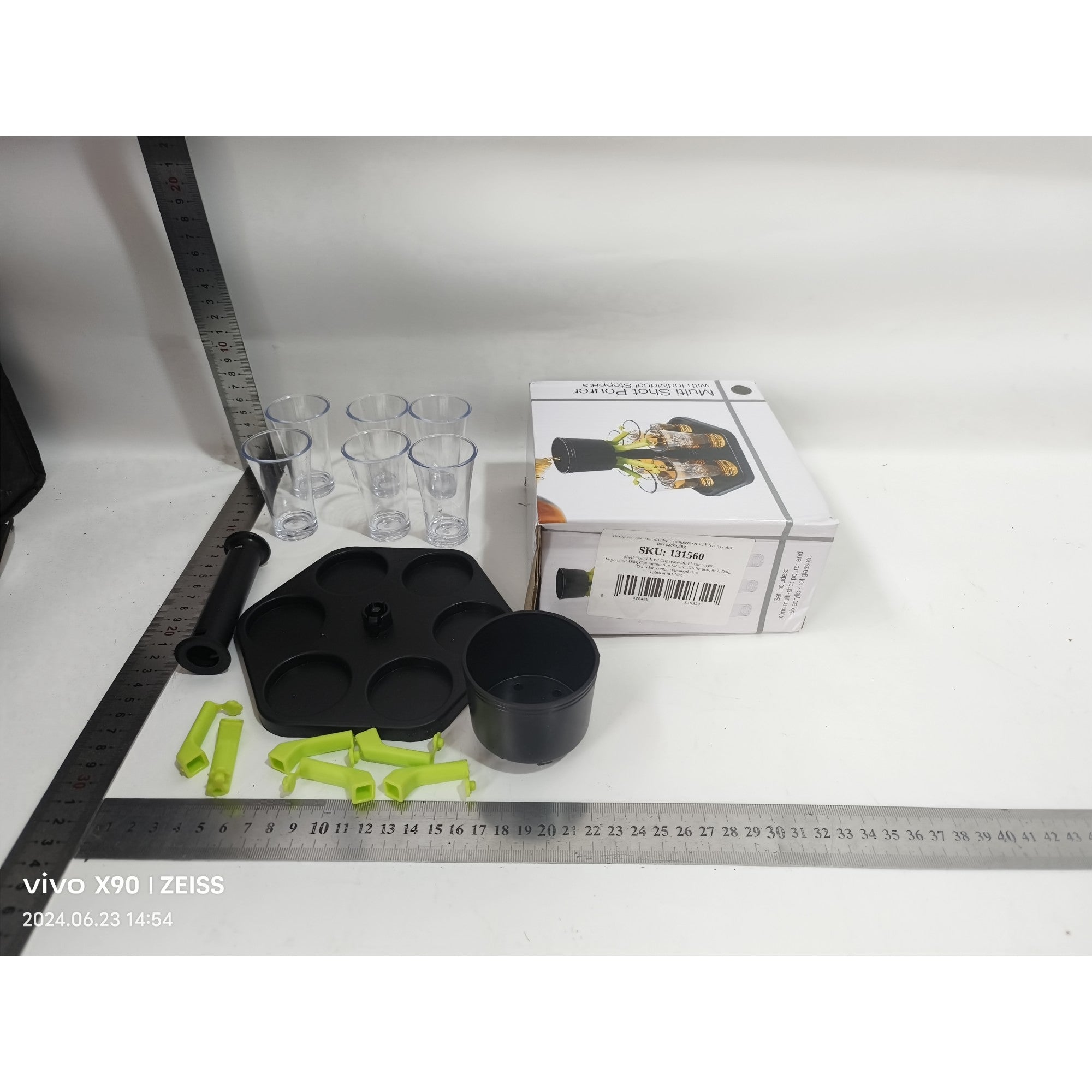 Divizor Hexagonal de vin, Flippy, 6 Pahare, Set Complet cu Ambalaj si Cutie-1