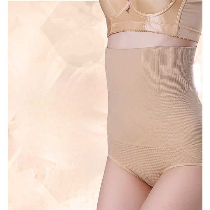 Lenjerie Modelatoare Postpartum, Flippy, cu Talie Inalta, Control al Burții, Compresie Mare, Insertii din Silicon pentru Sustinere, Nude, XS-S-5