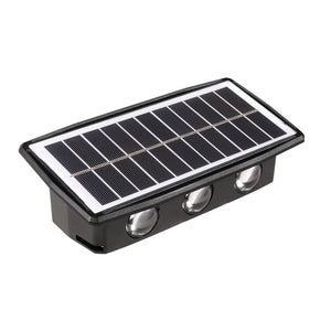 Lampa solara LED bidirectionala dreptunghiulara pentru perete Flippy, 20.5x10 cm, 6 LED-uri, 5.5V, ABS, 500mAh, rezistent la apa IP65, alb cald-0