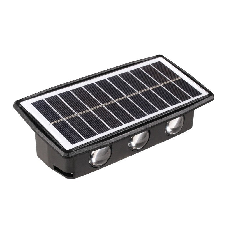 Lampa solara LED bidirectionala dreptunghiulara pentru perete Flippy, 20.5x10 cm, 6 LED-uri, 5.5V, ABS, 500mAh, rezistent la apa IP65, alb cald-0