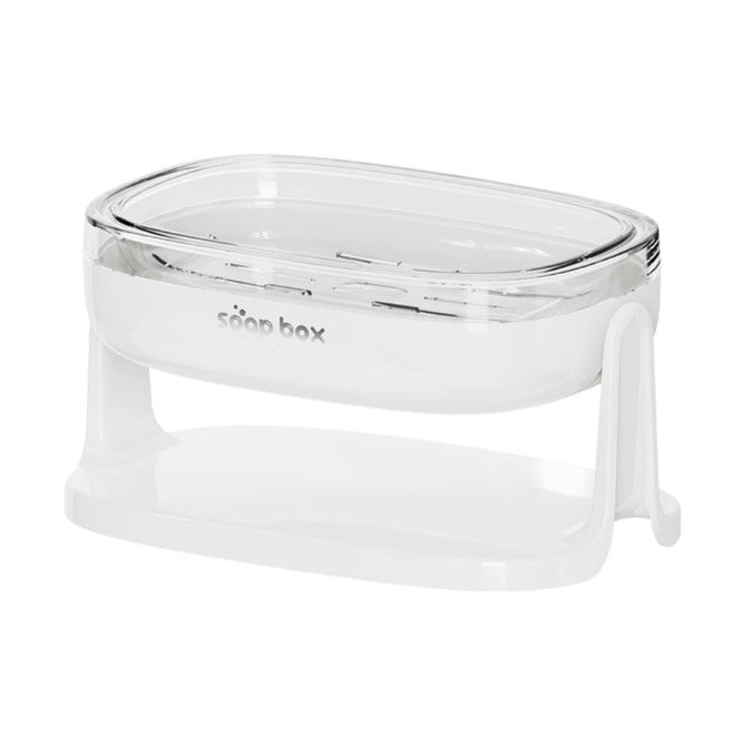 Savoniera cu Suport 2 in 1, Flippy, Pentru Perete sau Blat, PET, Scurgere Optima, Alb-0
