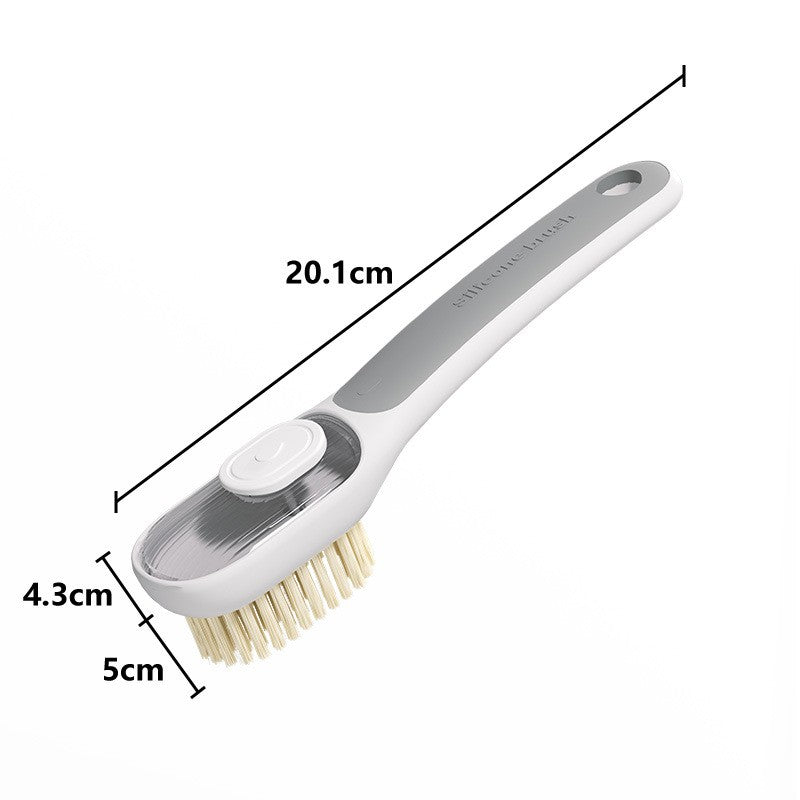 Perie Multifunctionala cu Recipient Lichid, Flippy, Maner Lung, 20.1x 4.3 x 5 cm, Gri-0