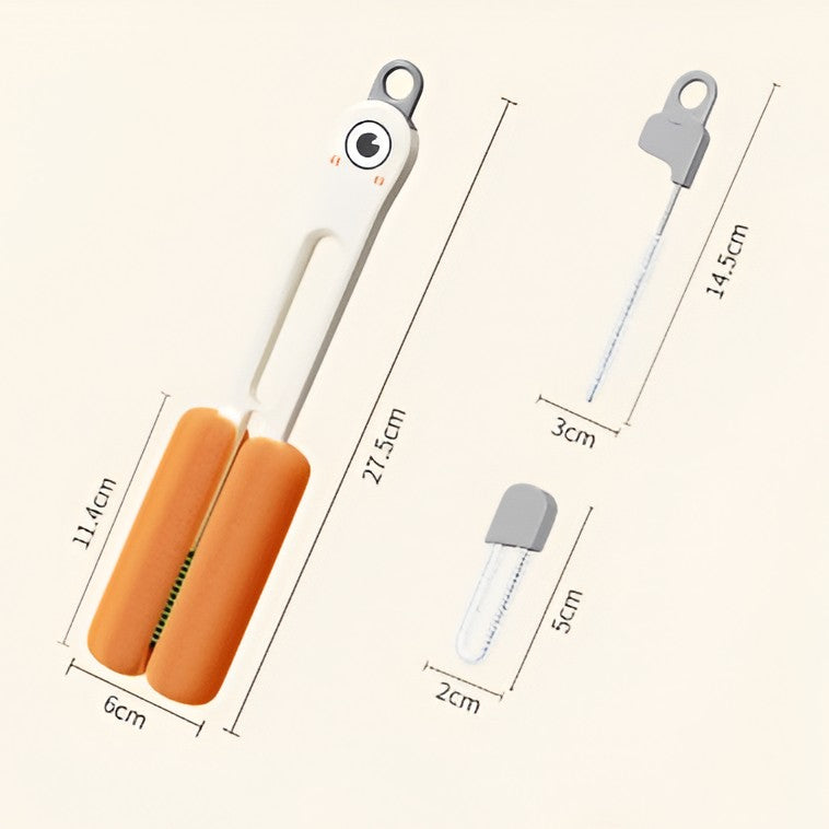 Perie de Curatat Pahare, Cani, Sticle, Flippy, cu Maner Lung si Burete, Accesorii pentru Spalarea Paielor si Capacelor, usor de Agatat, 27.5x11.4x6cm, Alb-6