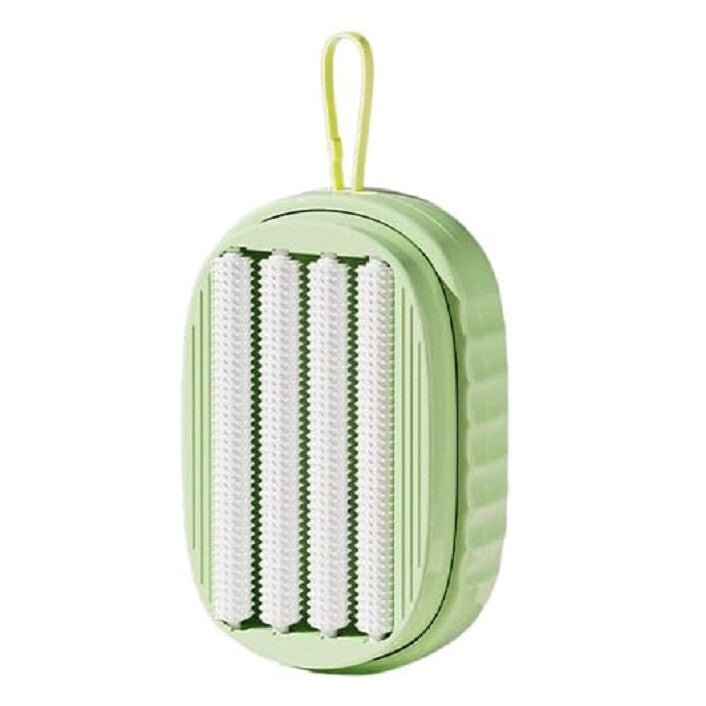 Perie de Spalat Haine, Flippy, cu Dispenser pentru Detergent, 4 Perii de Curatare, din ABS + PS, Verde-0