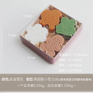 Set 4 Lumanari Parfumate, Flippy, Model de Craciun, Mos Craciun, Fulg de Nea, Om de Turta Dulce, Clopotei, Multicolor, Aromate, 10.2x2.7x9.1 cm-0