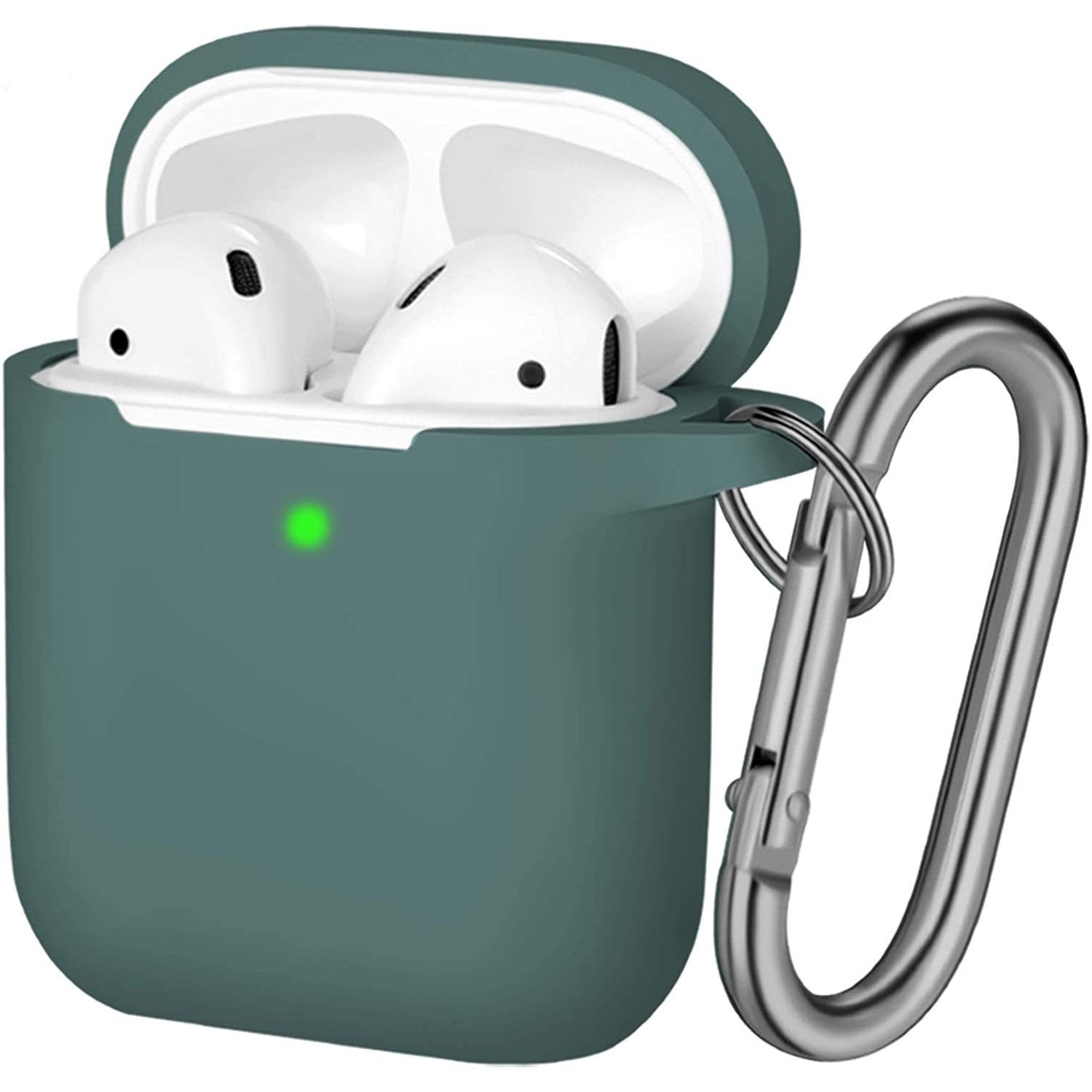 Husa AirPods cu Inel Prindere Verde Inchis-1