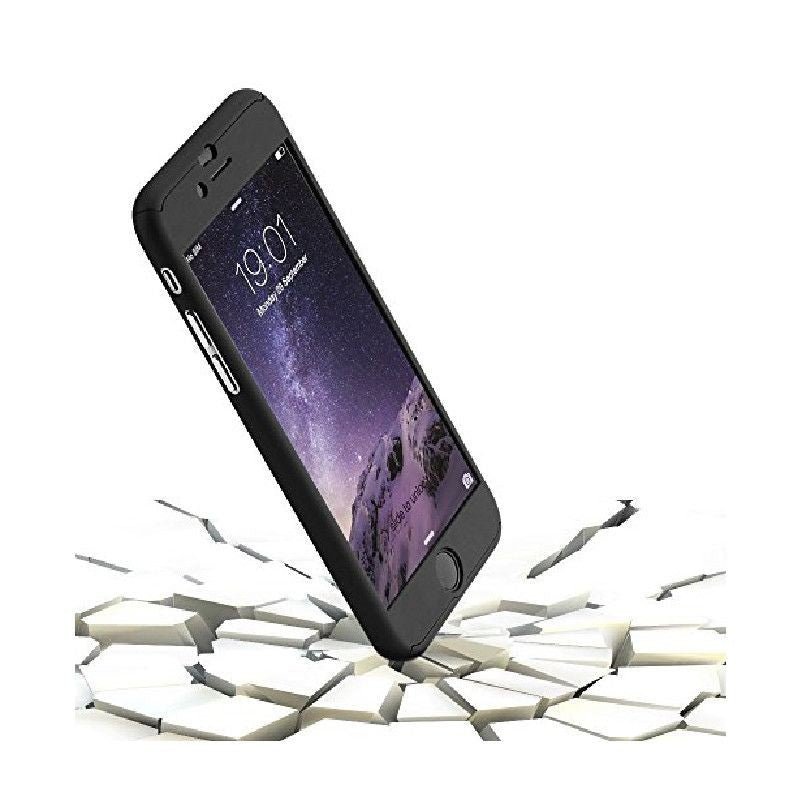 Husa Apple iPhone 6/6S IPAKY Full Cover 360 Negru + Folie Cadou-3