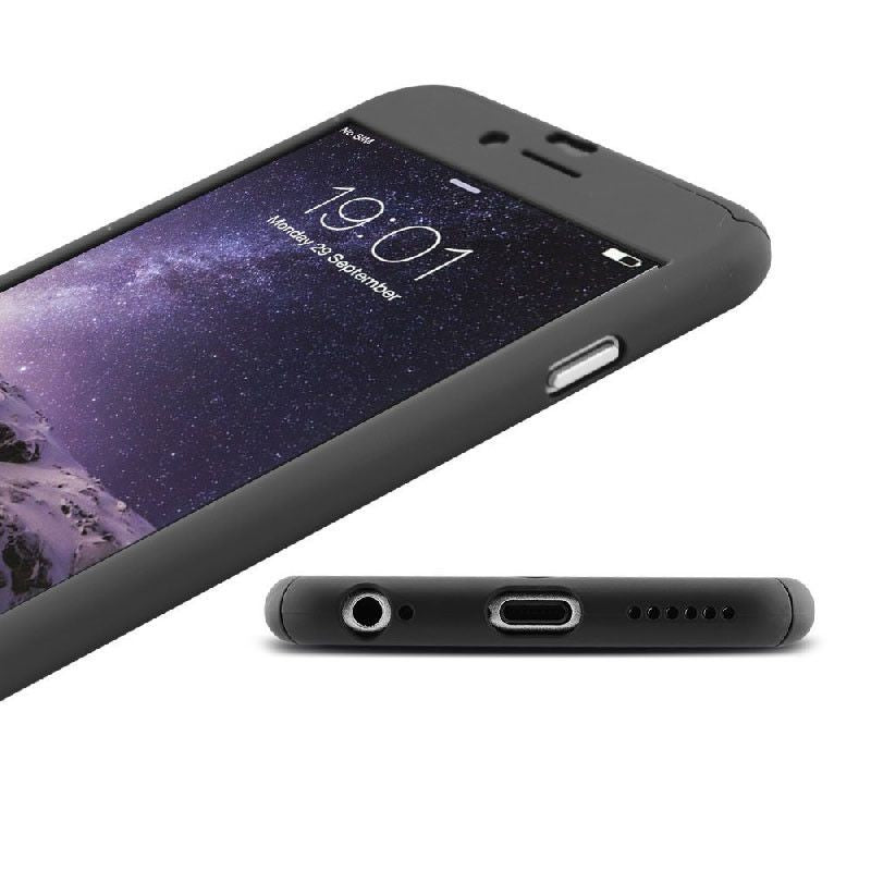 Husa Apple iPhone 6/6S IPAKY Full Cover 360 Negru + Folie Cadou-5