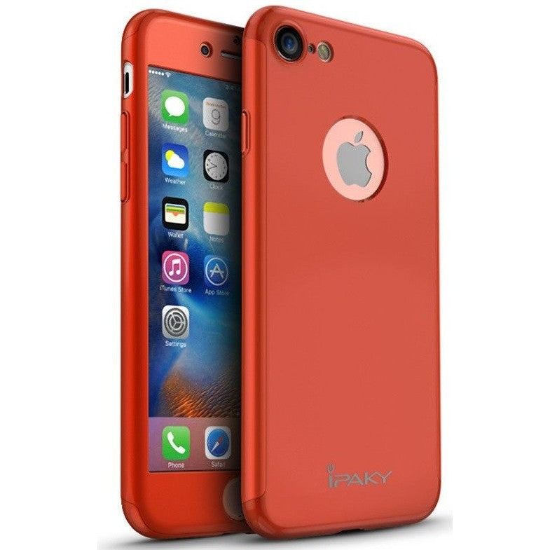 Husa Apple iPhone 6/6S IPAKY Full Cover 360 Rosu + Folie Cadou-1