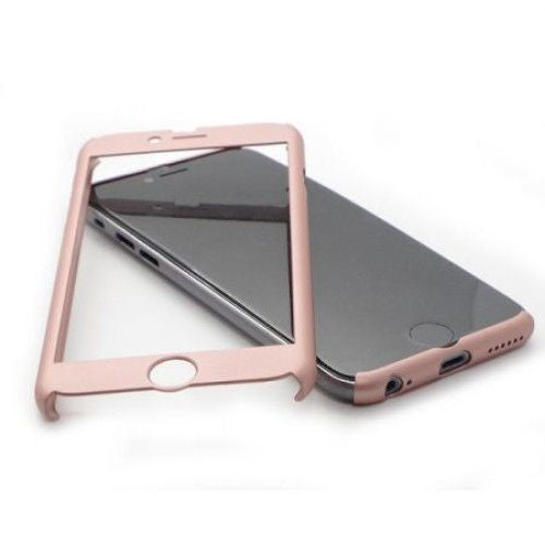 Husa Apple iPhone 6/6S IPAKY Full Cover 360 Roz Auriu + Folie Cadou-2