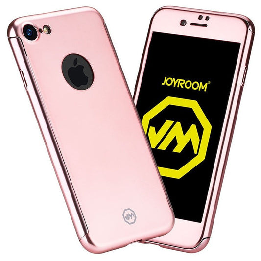 Husa Apple iPhone 6+/6S+ Joyroom (Fata + Spate) Roz Auriu + Folie de protectie-1