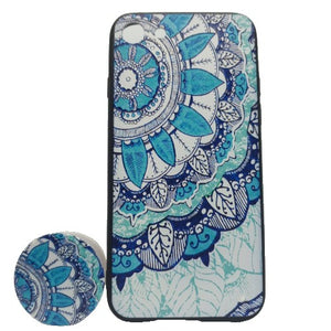 Husa Apple iPhone 7/8 Multicolor Model Frunza + Popsocket inclus-0