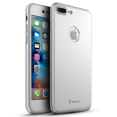 Husa Apple iPhone 7 IPAKY Full Cover 360 Argintiu + Folie Cadou-2