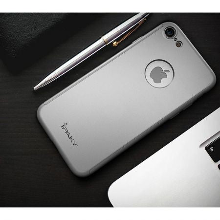 Husa Apple iPhone 7 IPAKY Full Cover 360 Argintiu + Folie Cadou-6