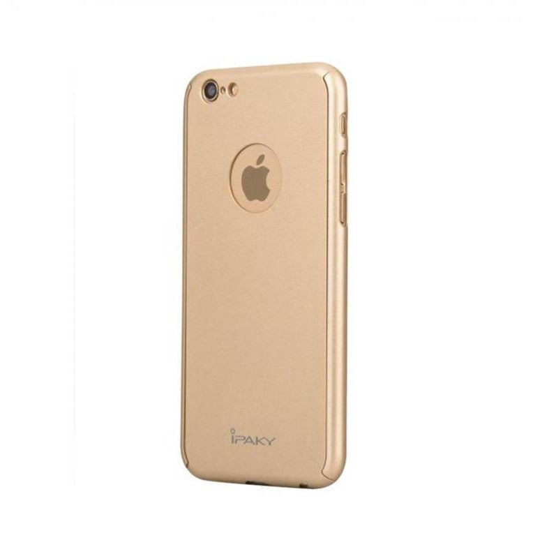 Husa Apple iPhone 7 IPAKY Full Cover 360 Auriu + Folie Cadou-3