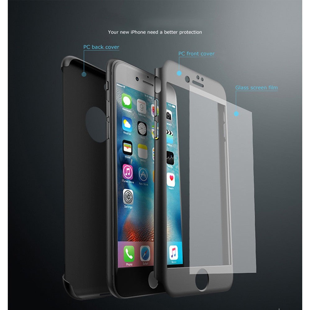 Husa Apple iPhone 7 Plus IPAKY Full Cover 360 Albastru + Folie Cadou-3