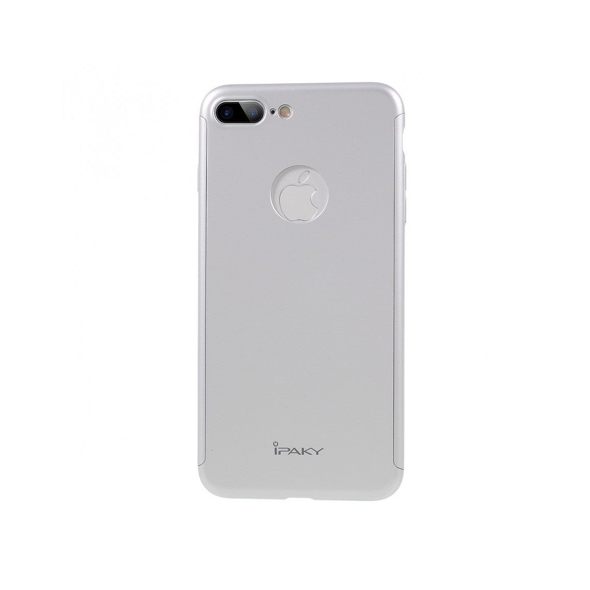 Husa Apple iPhone 7 Plus IPAKY Full Cover 360 Argintiu + Folie Cadou-1