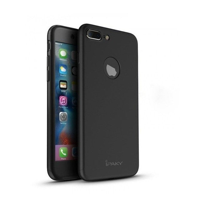 Husa Apple iPhone 7 Plus IPAKY Full Cover 360 Negru + Folie Cadou-3