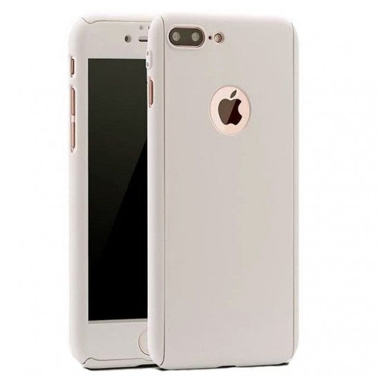 Husa Apple iPhone 8 Full Cover 360 Argintiu + Folie Cadou-0