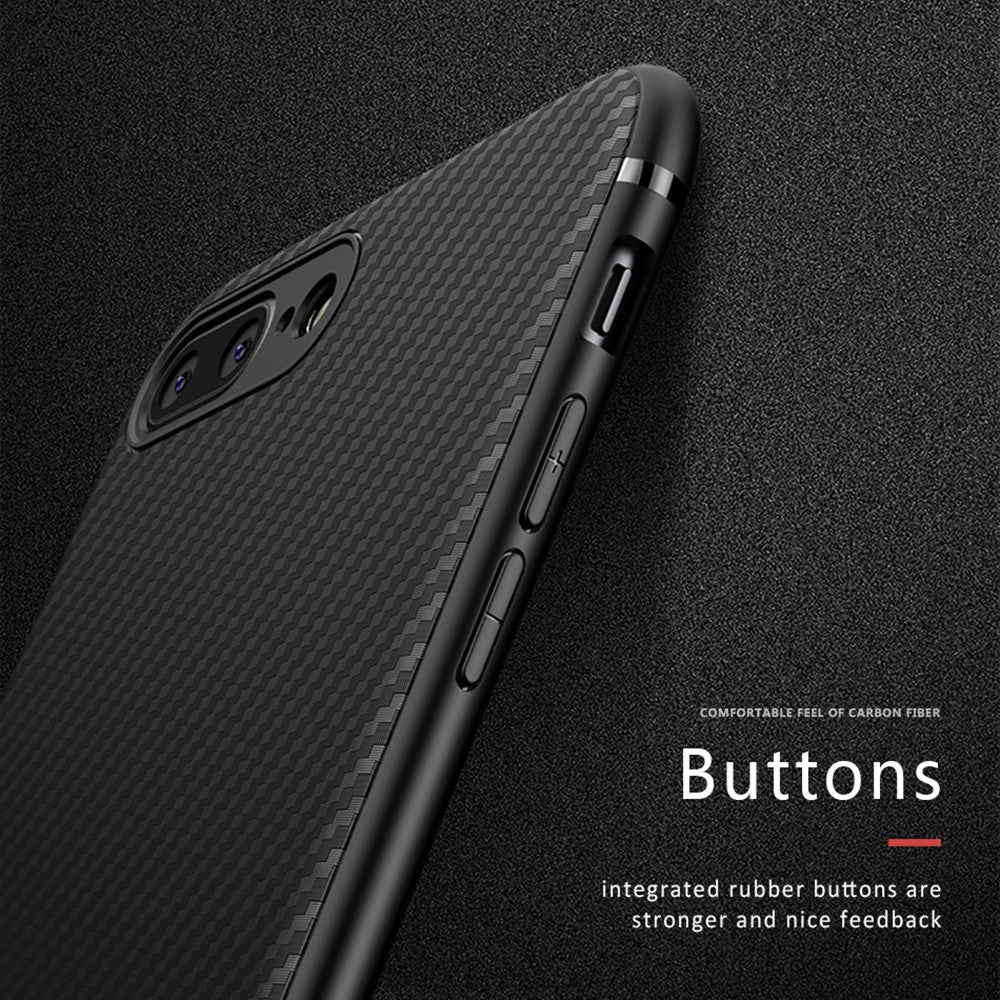 Husa Apple iPhone 8 Plus IPAKY Carbon Fiber Negru-2