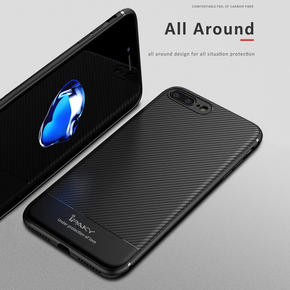 Husa Apple iPhone 8 Plus IPAKY Carbon Fiber Negru-6