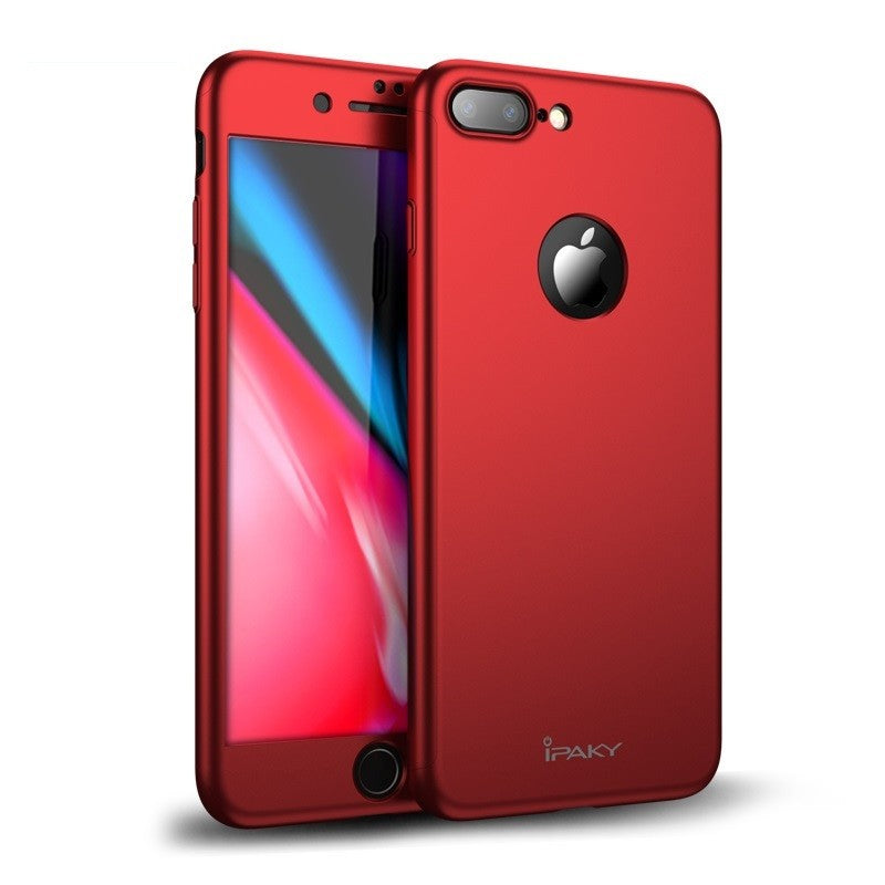 Husa Apple iPhone 8 Plus IPAKY Full Cover 360 Rosu + Folie Cadou-2