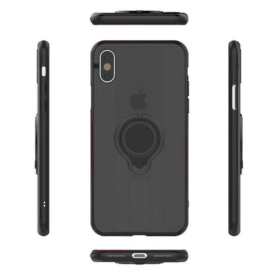 Husa Apple iPhone X Armor Ring cu inel magnetic Negru-1