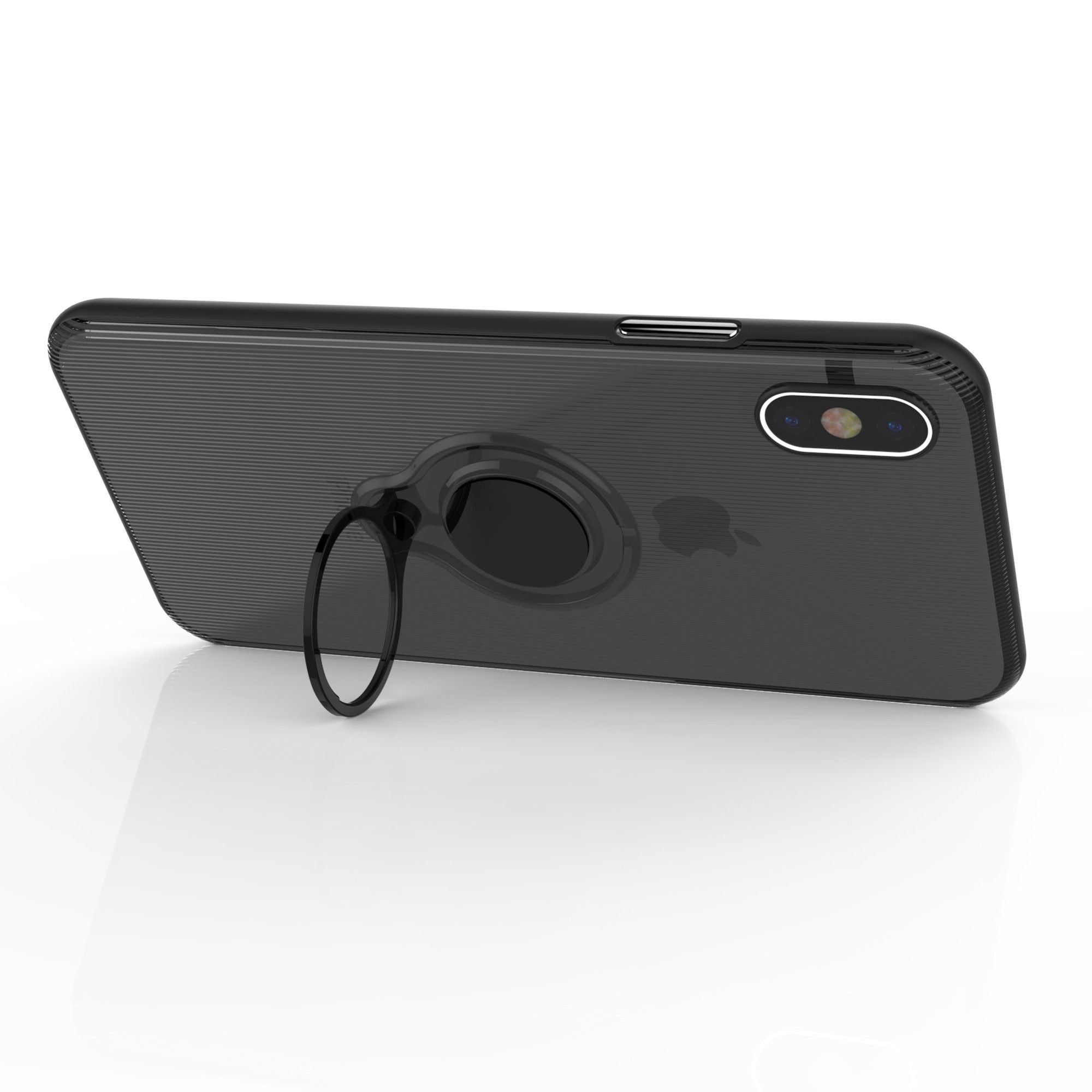 Husa Apple iPhone X Armor Ring cu inel magnetic Negru-3