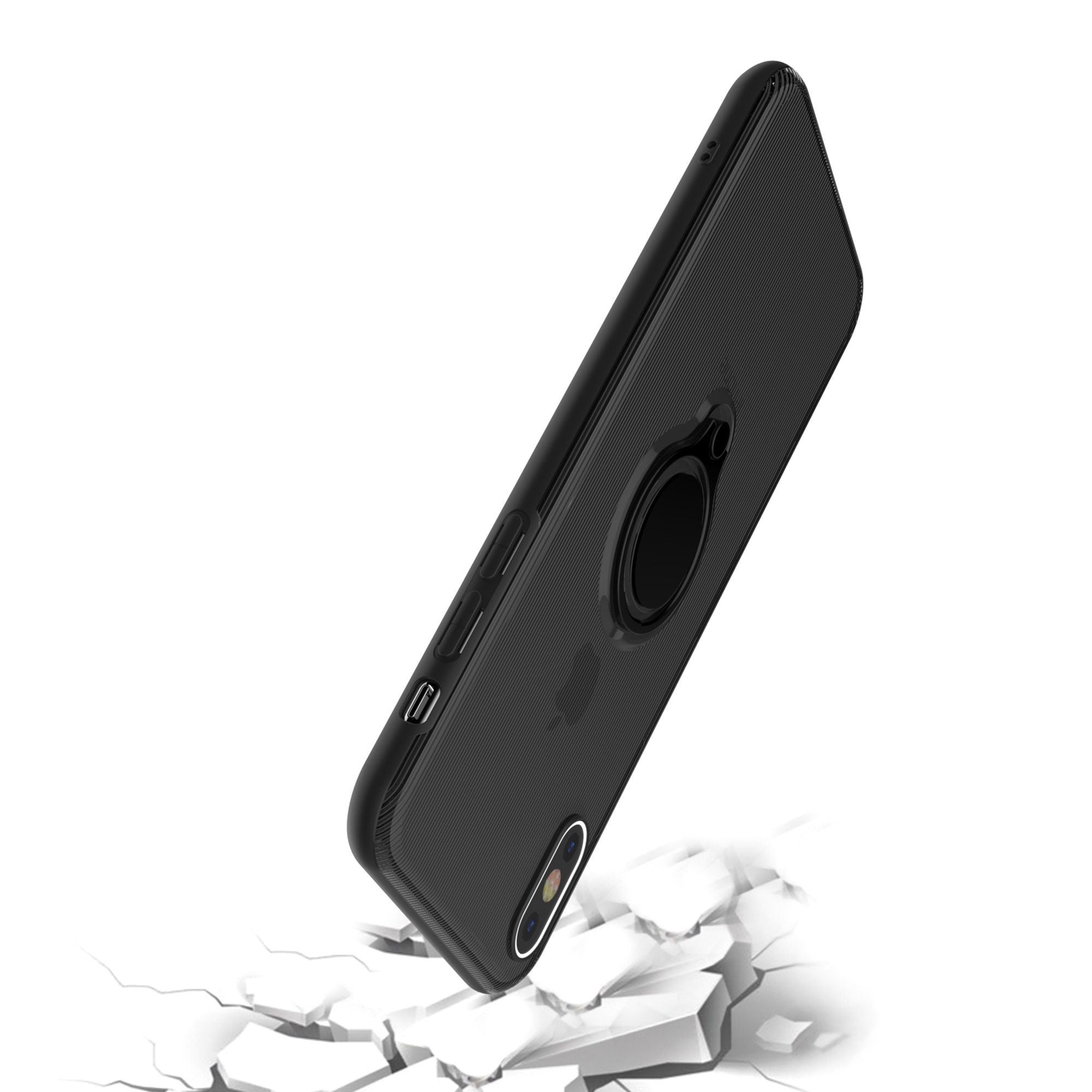 Husa Apple iPhone X Armor Ring cu inel magnetic Negru-4