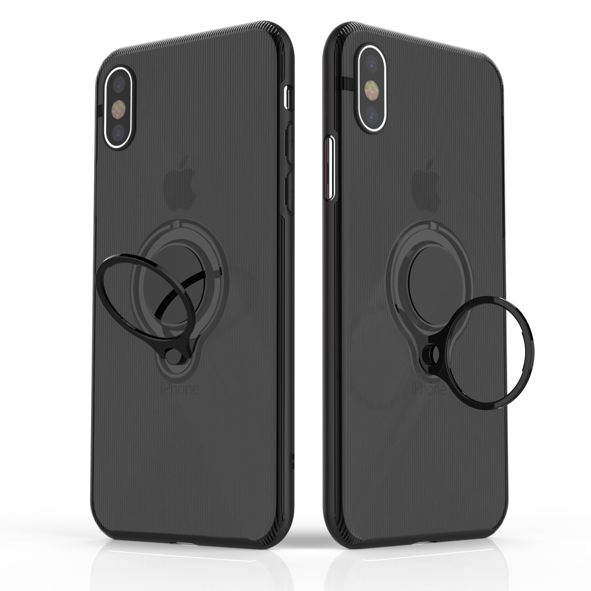 Husa Apple iPhone X Armor Ring cu inel magnetic Negru-5