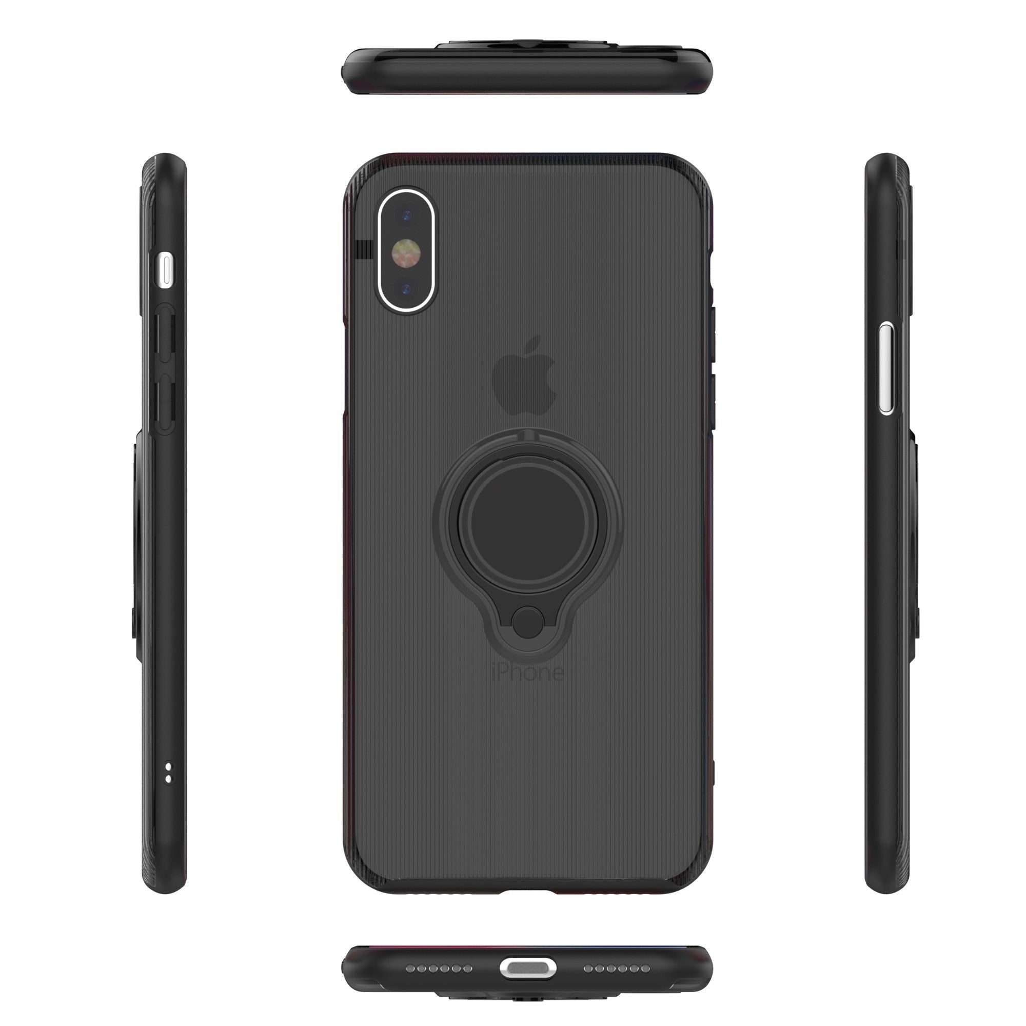 Husa Apple iPhone X Armor Ring cu inel magnetic Negru-0