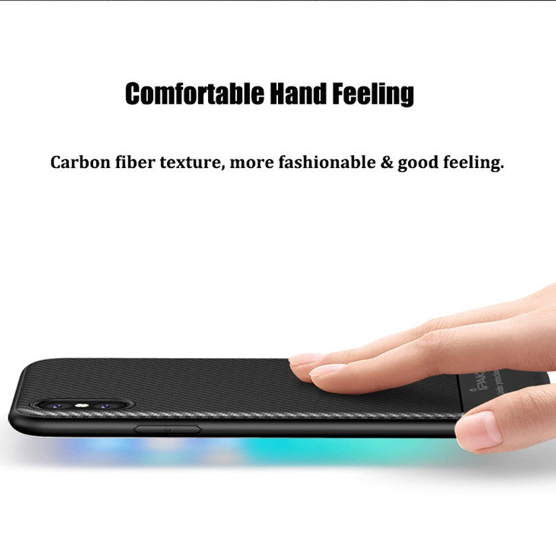 Husa Apple iPhone X IPAKY Carbon Fiber Negru-2