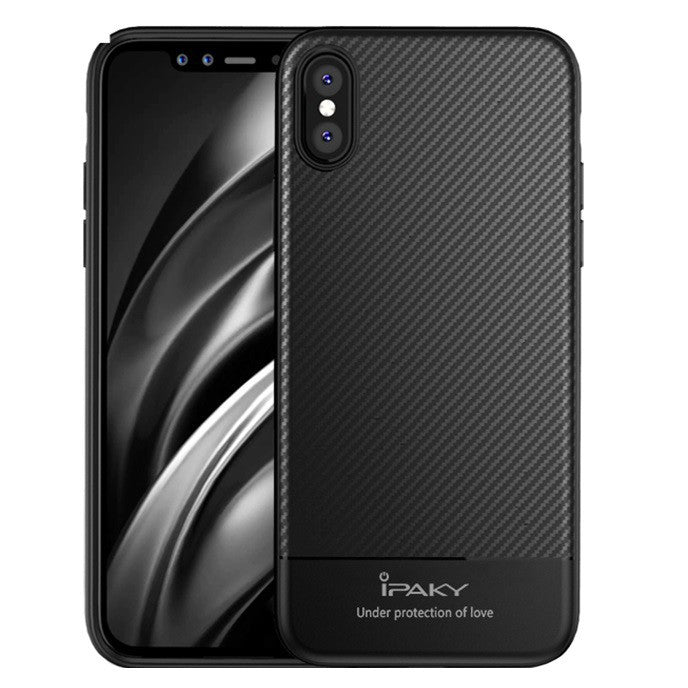 Husa Apple iPhone X IPAKY Carbon Fiber Negru-3