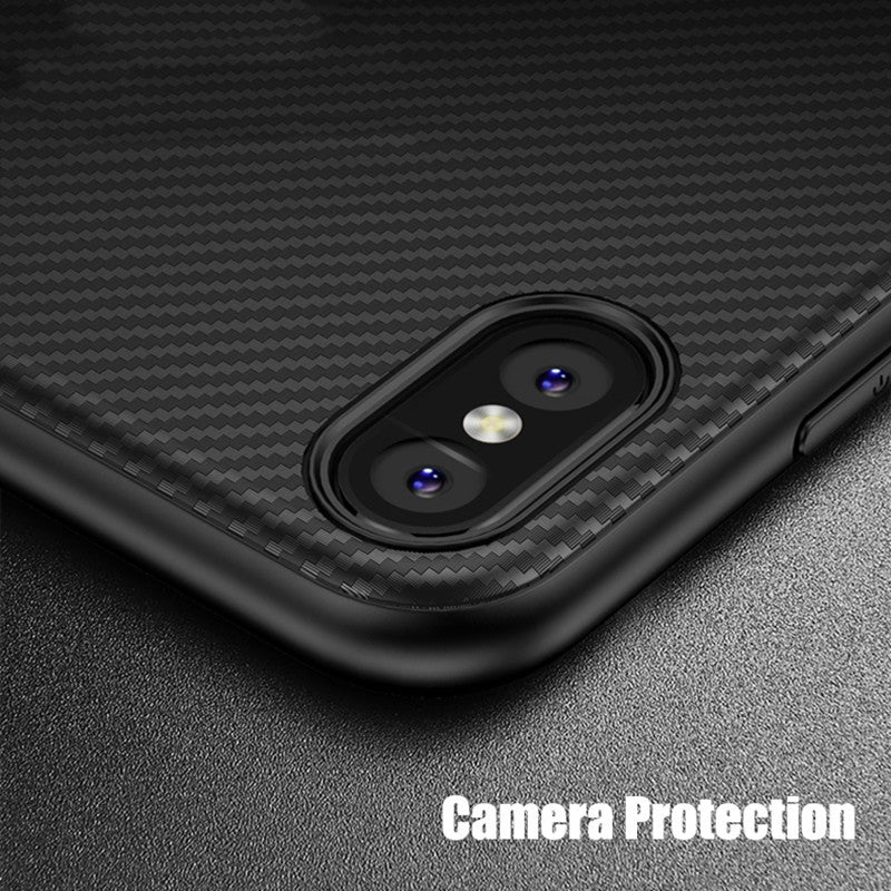 Husa Apple iPhone X IPAKY Carbon Fiber Negru-5